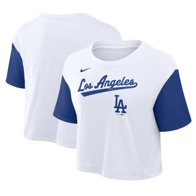 Nike MLB Script Crop Tee Los Angeles Dodgers white