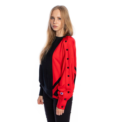 WMNS Sweatshirt Champion Colour Block Popper Cropped Sweatshirt black/red