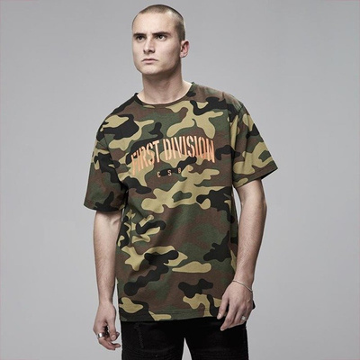Cayler & Sons Black Label Patched Oversized Tee woodland camo / orange