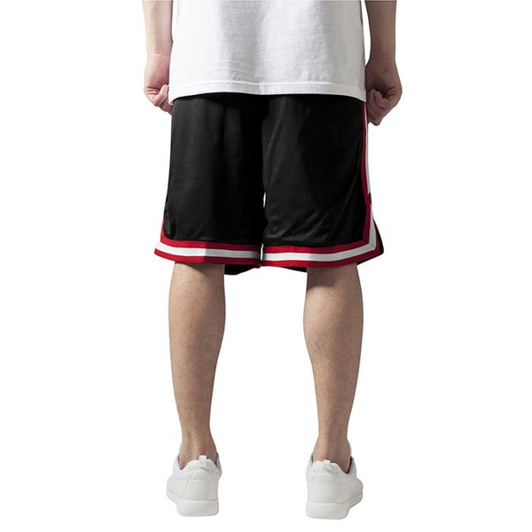 Szorty Urban Classics Stripes Mesh Shorts black / red / white