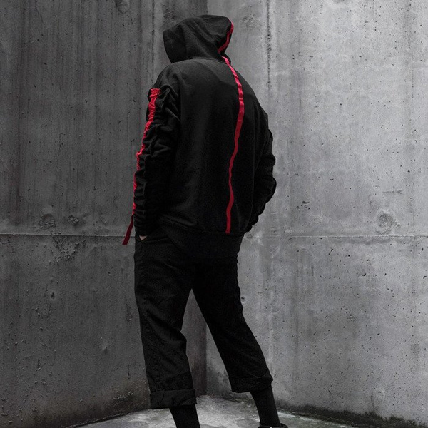 Urban Flavours bluza Stripe Red Hoodie black / red