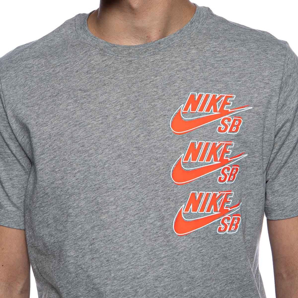 Koszulka Nike SB Tee SS Triple Stack szary melanż