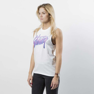 Stussy Tank Top Shadow Script Raw Muscle Tee WMNS white
