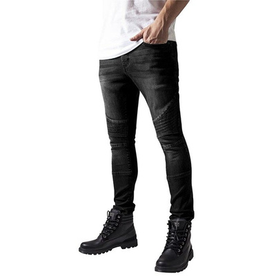 Urban Classics Slim Fit Biker Jeans black washed TB1436