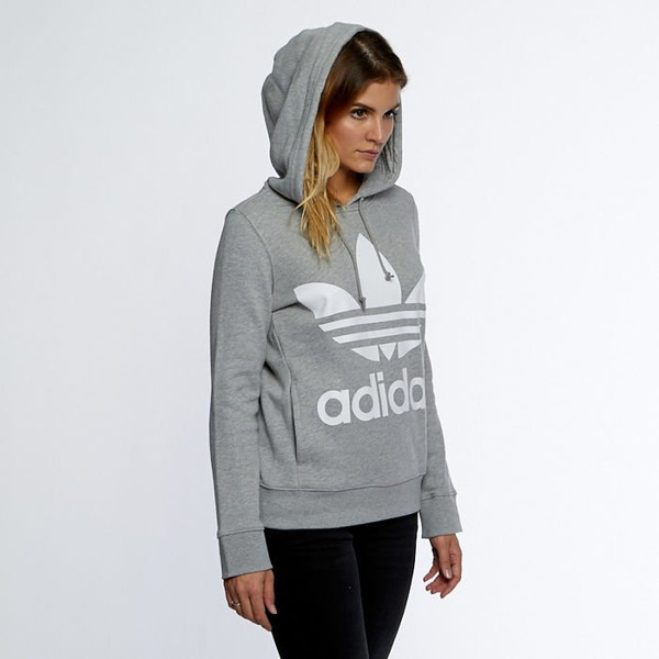 Bluza Damska Adidas Originals Trefoil Hoodie medium grey heather