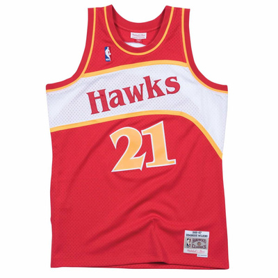 Koszulka Mitchell & Ness Atlanta Hawks #21 Dominique Wilkins Swingman Jersey czerwona