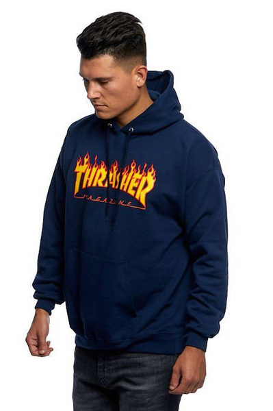 Bluza Thrasher Flame Logo Hoodie niebieska