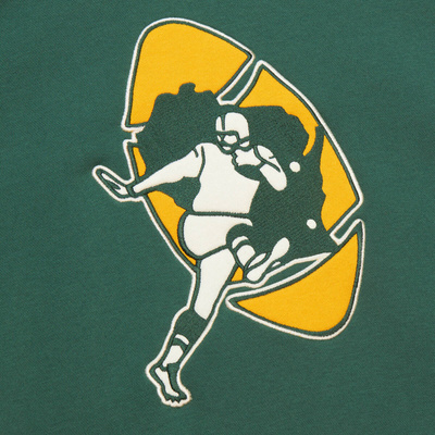 Bluza Mitchell & Ness NFL Heritage Lace-up Crew Vintage Logo Green Bay Packers green