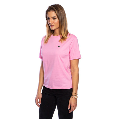 Koszulka damska Lacoste Women's Crew Neck Premium Cotton T-shirt różowa