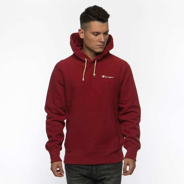 Bluza Champion Small Script Logo Reverse Weave Hoodie red