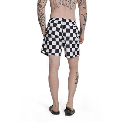 Urban Classics Check Swim Shorts black / white