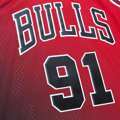 Mitchell & Ness Chicago Bulls #91 Dennis Rodman Golden Hour Glaze Swingman Jersey red