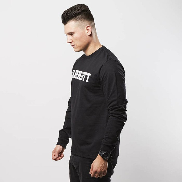 Koszulka Carhartt WIP L/S College Longsleeve black / white