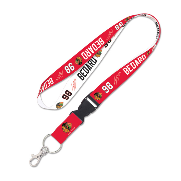Smycz WinCraft NHL Lanyard w/detachable buckle 1" Connor Bedard Chicago Blackhawks