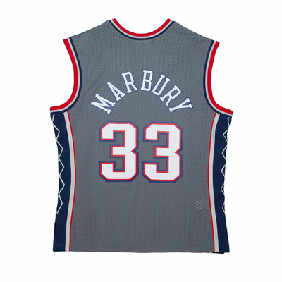 Koszulka Mitchell & Ness New Jersey Nets #33 Stephon Marbury Alternate Jersey szara