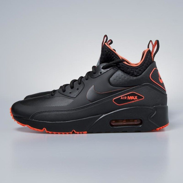 Sneakers buty zimowe Nike Air Max 90 Ultra Mid Winter SE black / black - total crimson AA4423-001