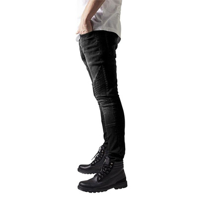 Urban Classics spodnie Slim Fit Biker Jeans black washed TB1436
