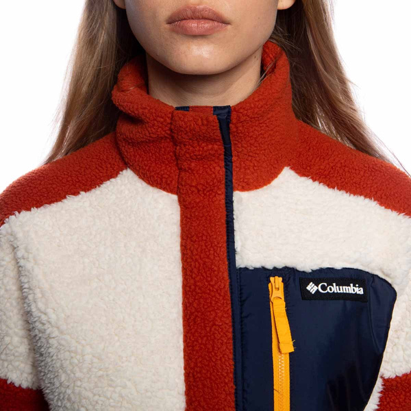 Kurtka damska Columbia Lodge Sherpa Pullover ceglasta