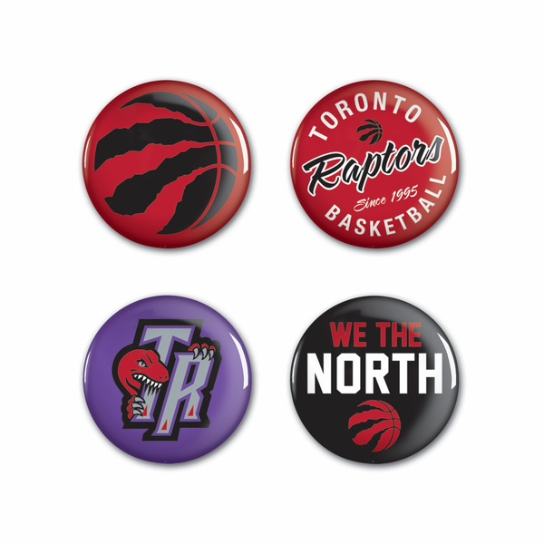 WinCraft NBA Button 4 Pack Toronto Raptors