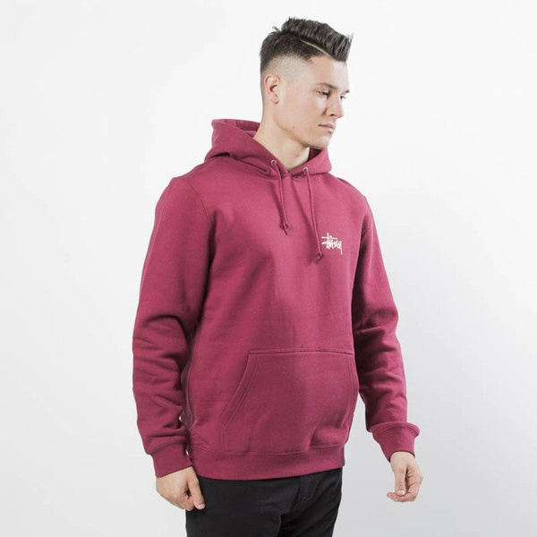 Bluza Stussy Basic Stussy Hood wine
