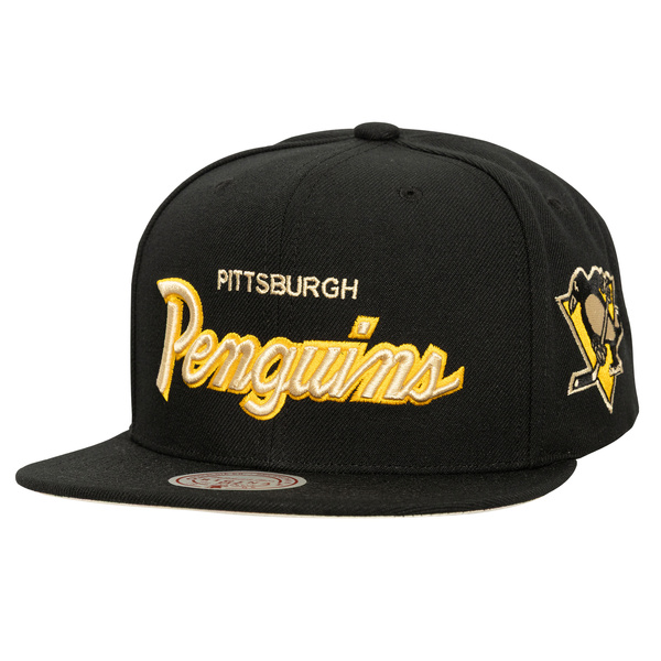 Mitchell & Ness NHL Cream Script Snapback Pittsburgh Penguins black