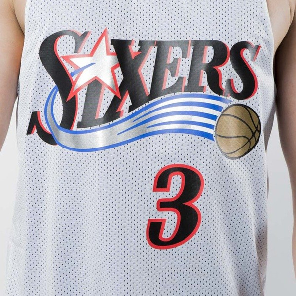 Koszulka dwustronna Mitchell & Ness Philadelphia 76ers Allen Iverson 2004 white / royal All Star Reversible