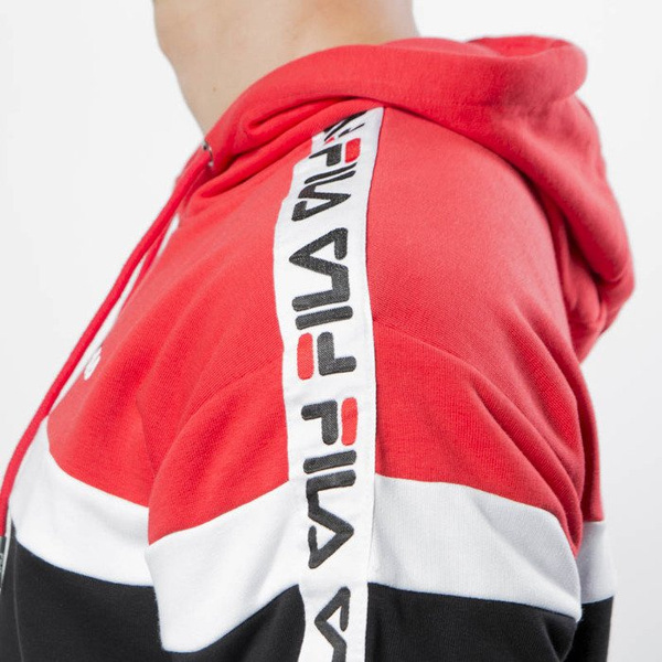 Fila Bluza Men Robben Tape Hoodie true red-bright white-black