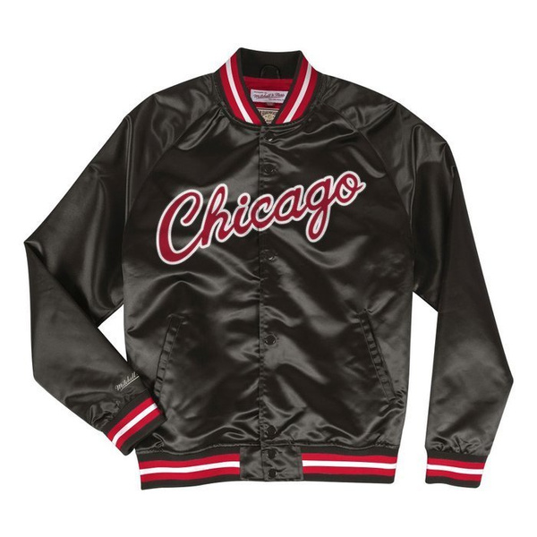 Kurtka Mitchell & Ness Chicago Bulls Jacket black Lightweight Satin Jacket
