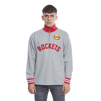 Bluza Mitchell & Ness Houston Rockets Sealed The Victory 1/4 Zip grey heather/red