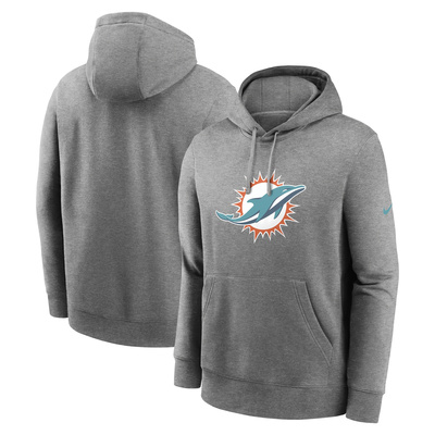Nike Men's NFL Miami Dolphins Nike Club Fleece Pullover Hoodie grey