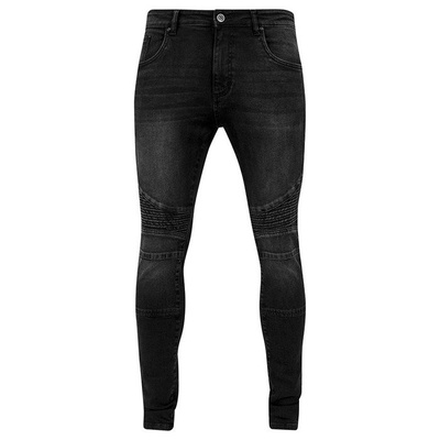 Urban Classics Slim Fit Biker Jeans black washed TB1436