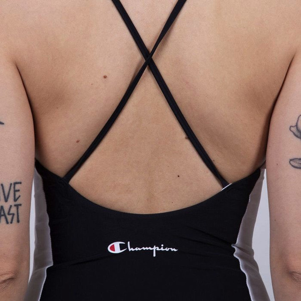 Kostium kąpielowy Champion Colour Block Cross Back Swimsuit black