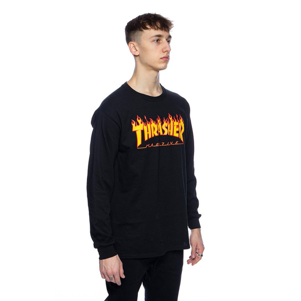 Koszulka Thrasher Flame Logo Long Sleeve black