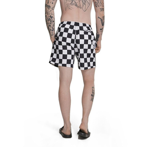 Szorty Urban Classics Check Swim Shorts black / white