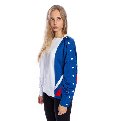 WMNS Sweatshirt Champion Colour Block Popper Cropped Sweatshirt white/blue/red