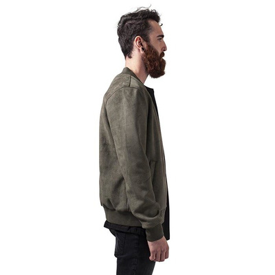 Urban Classics kurtka Imitation Suede Bomber Jacket olive
