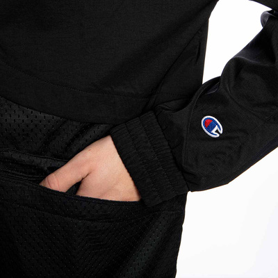 Kurtka Champion Reflective Logo Mesh Panel High Neck Zip-Up Top Jacket czarna