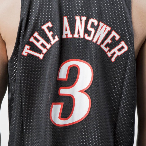 Koszulka dwustronna Mitchell & Ness Philadelphia 76ers Allen Iverson black / white Name / Number Reversible Mesh