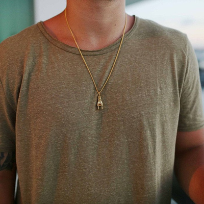 GLD Plug Pendant 24" Micro Cuban 18k Gold Plated 