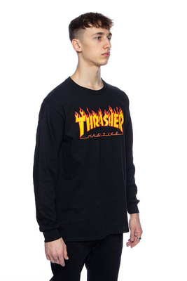Thrasher Flame Logo Long Sleeve black