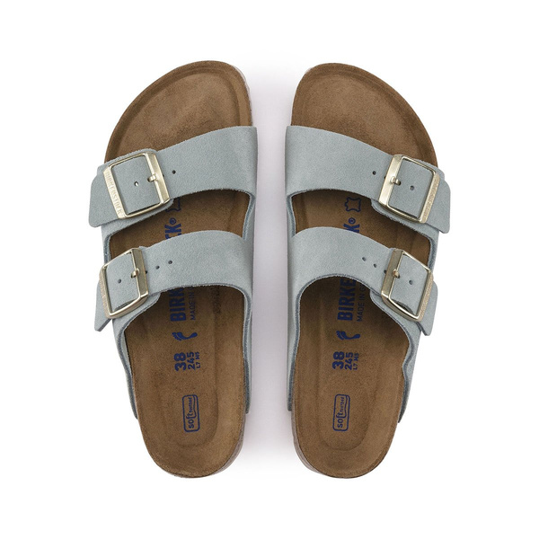 Klapki damskie Birkenstock Arizona BS Narrow Fit niebieskie (1016393)