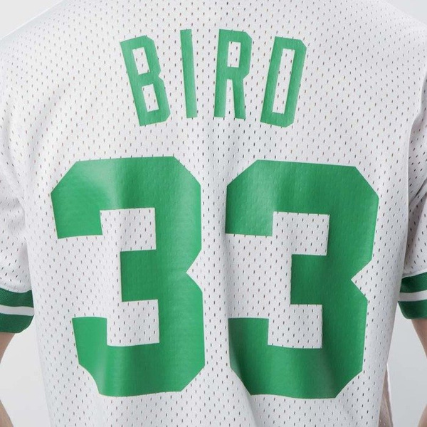 Koszulka Mitchell & Ness Boston Celtics - Larry Bird white / green Name & Number Mesh Crewneck