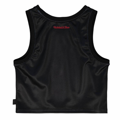 Koszulka damska Mitchell & Ness Chicago Bulls Women's Big Face 4.0 Crop Tank czarna