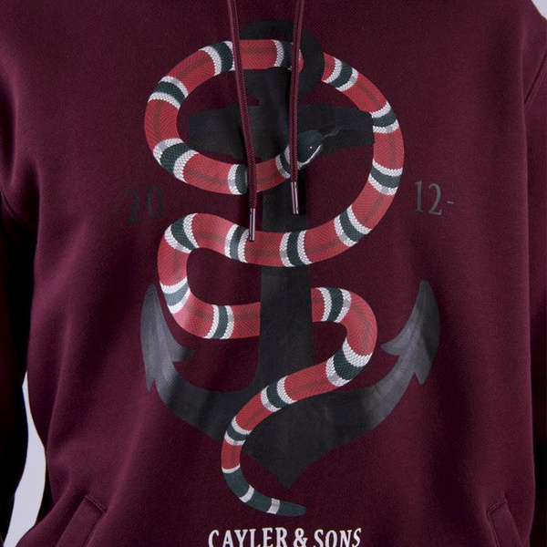 Bluza Cayler & Sons WHITE LABEL Sweatshirt WL Anchored Hoody bordeaux / mc