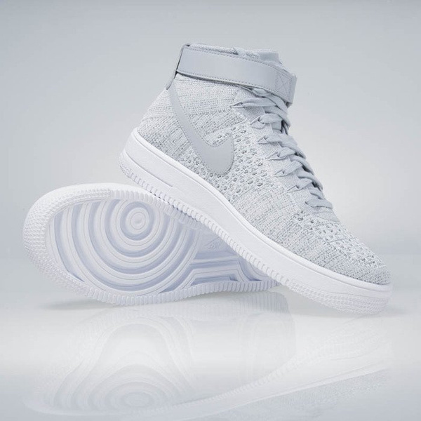Sneakers buty Nike Air Force 1 Ultra Flyknit Mid wolf grey / wolf grey-white 817420-003
