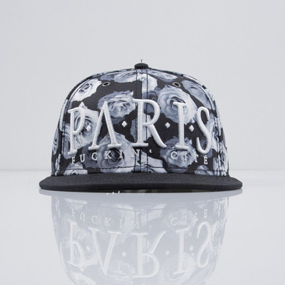 Cayler & Sons cap snapback Parigi white roses / black suede (CAY-SS15-40-01)