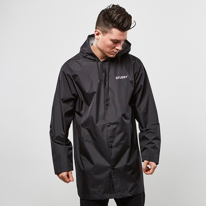 Stussy Long Hooded Coach Jacket black