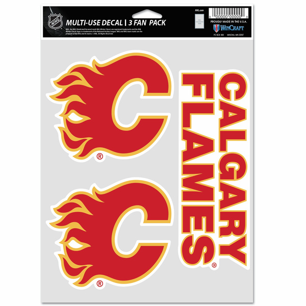 Naklejka WinCraft NHL Multi Use 3 Fan Pack Decal Calgary Flames