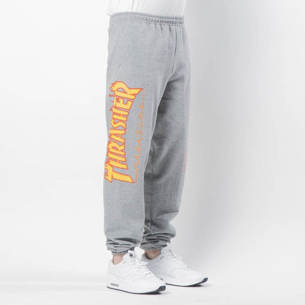 Spodnie dresowe Thrasher Flame Sweatpants heather gray