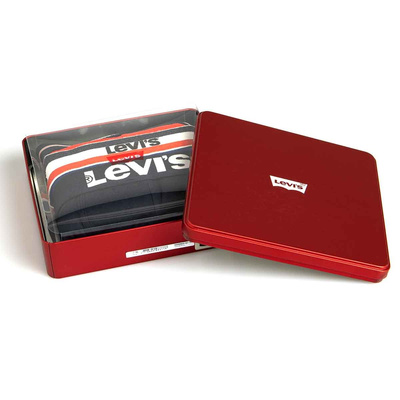 Bokserki Levi's 3-Pack Men Giftbox Logo Boxer Brief czarne